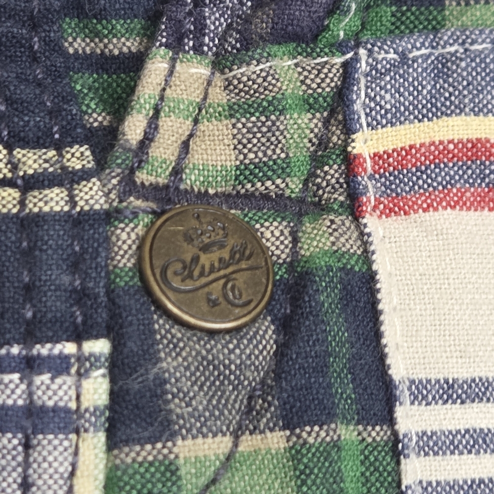 Cluett Patchwork Plaid Madras Cotton Men's Shorts 36 - Picture 3 of 12